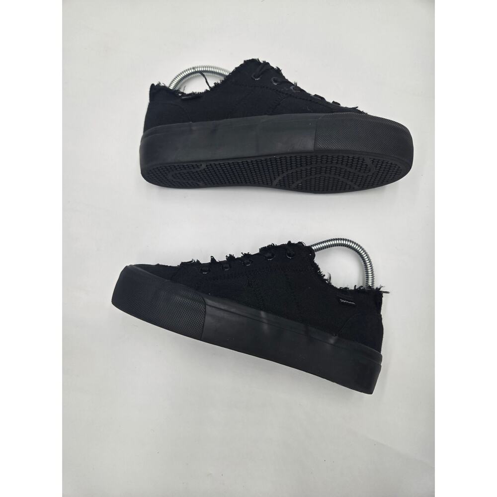 Obtaom Women's Black Canvas Low Top Casual Sneakers Size 7 - Picture 3 of 9